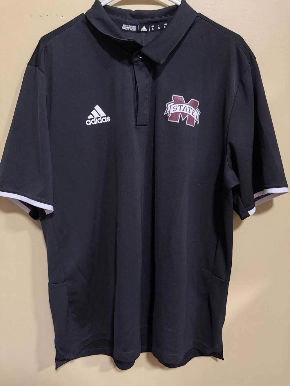 adidas Mississippi State Bulldogs Black Game Mode Polo Golf Shirt XL